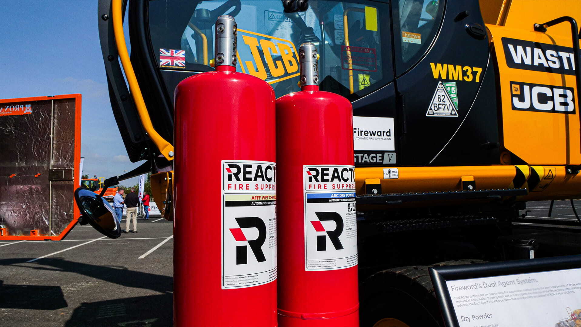 ABC dry powder and wet chemical agent fire suppression system cylinders