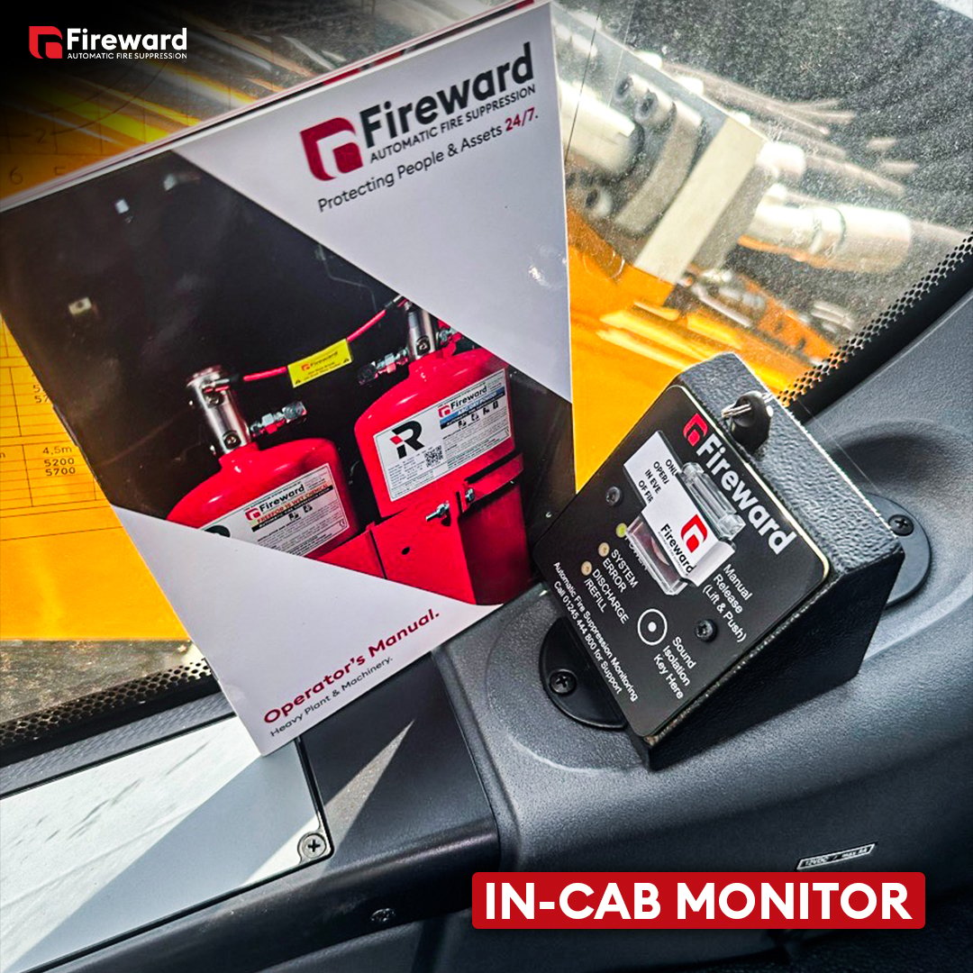 In cab monitor of a vehicle fire suppression system