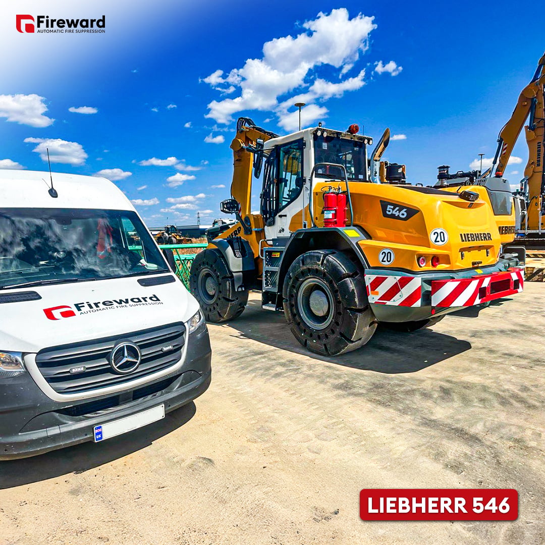 Liebherr 546 wheel loader with vehicle fire suppression system