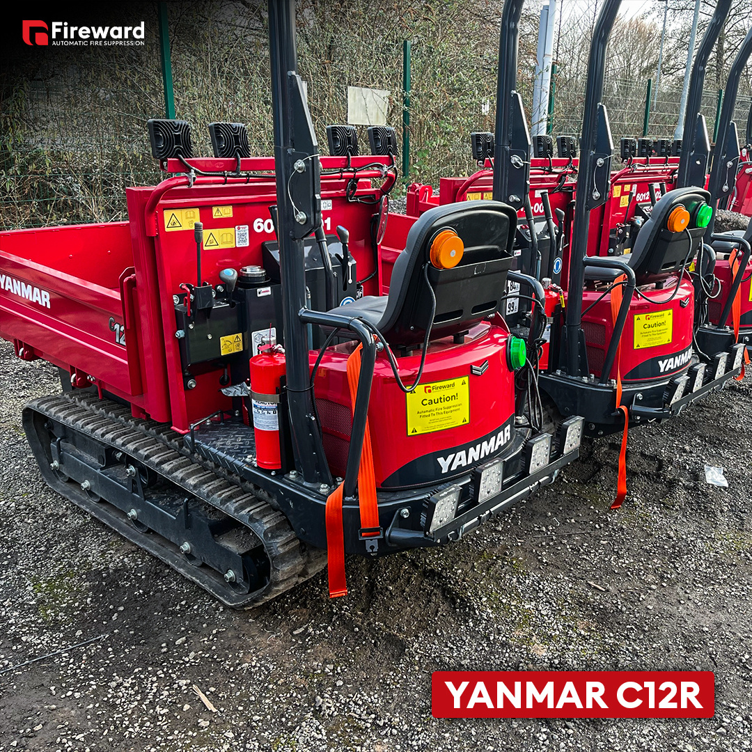 Three Yanmar C12R Tracked Carriers fitted with Fireward's Automatic Fire Suppression System for vehicle fire protection